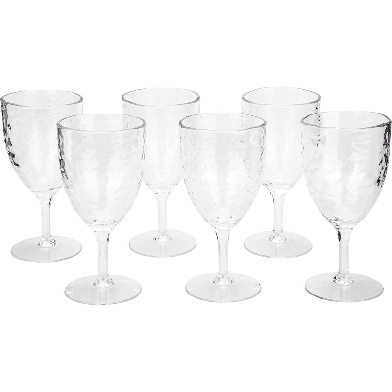 Buy 24 x DIMPLE ACRYLIC WINE GLASSES 350mL Reusable Plastic Clear