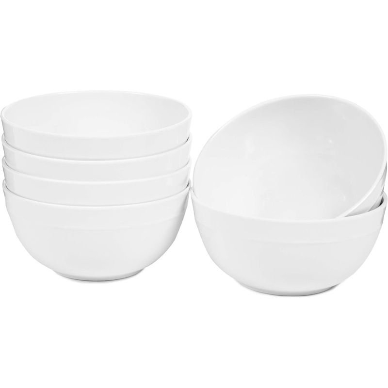 Buy 24 x MELAMINE BOWLS SET 25cm White Soup Bowls Melamine Pasta