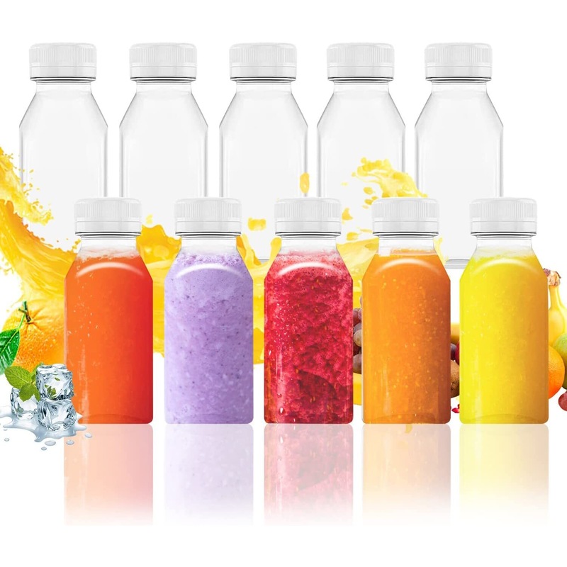 Buy 24 x MINI PLASTIC MILK BOTTLES WITH LID 300ml Milkshakes Milk Juice