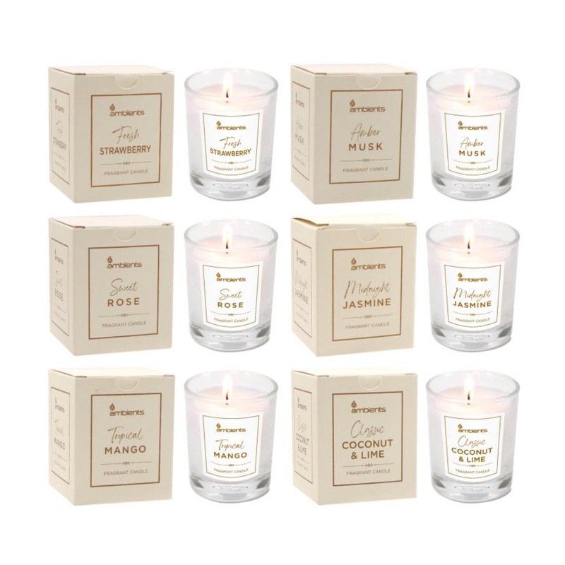 Buy 24 x SCENTED CANDLES IN GLASS JAR 95g Aromatherapy Jar Candle for