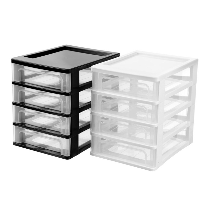 Buy 4 x A4 DESKTOP 4 DRAWER CABINET STORAGE BOX Home Office Stationery ...