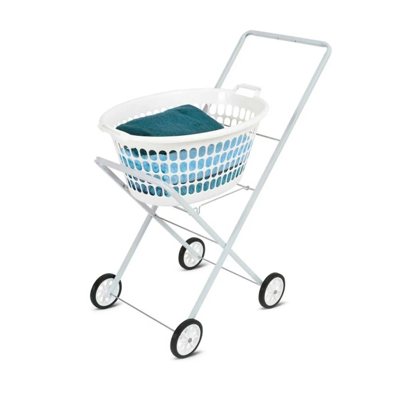 Buy 4 x FOLDAWAY LAUNDRY TROLLEY ON WHEELS Collapsible Helps with heavy