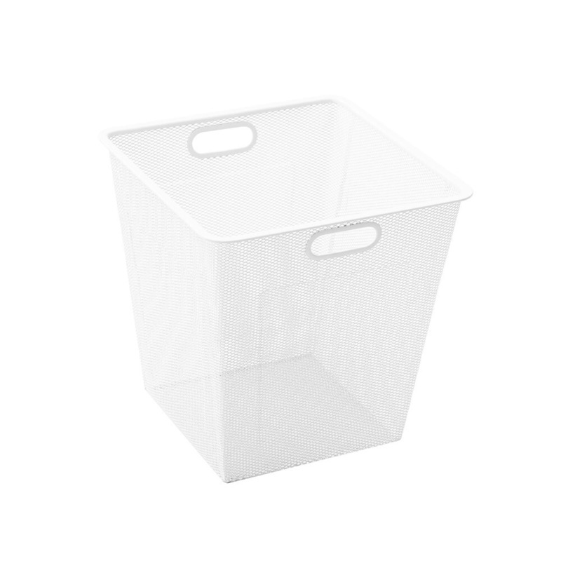 Buy 4 x WHITE MESH STORAGE BASKET w/ HANDLES 33x33x33cm Home Decor