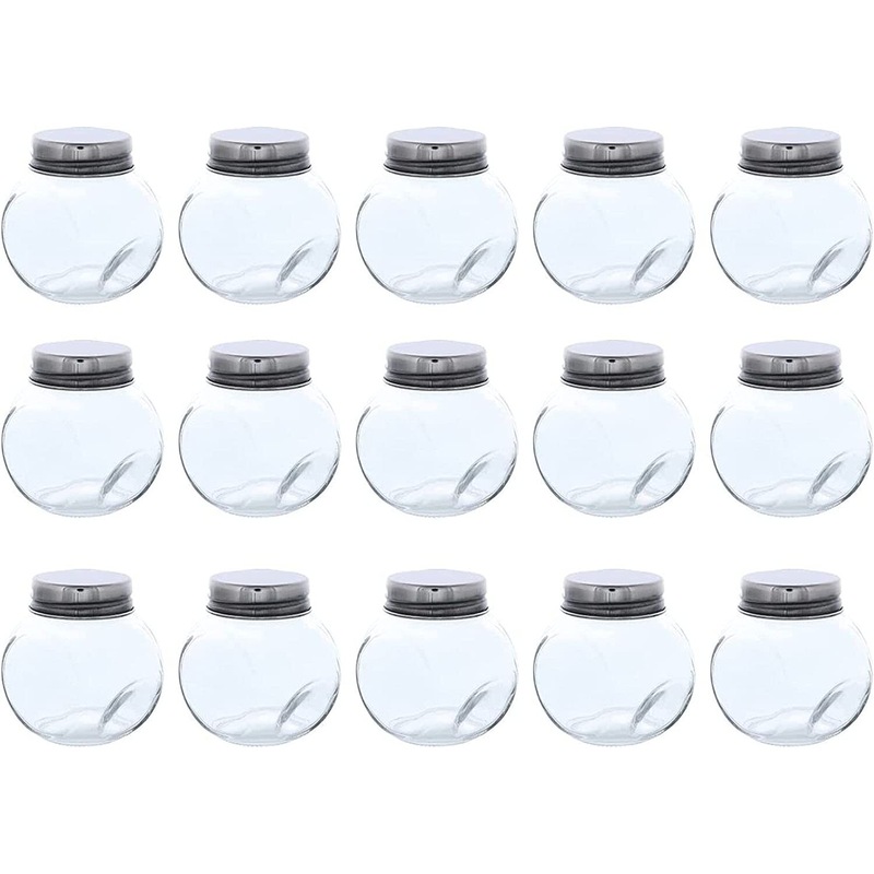 Buy 48 x MINI GLASS TILTED STORAGE JARS Weddings Party Favours Herb