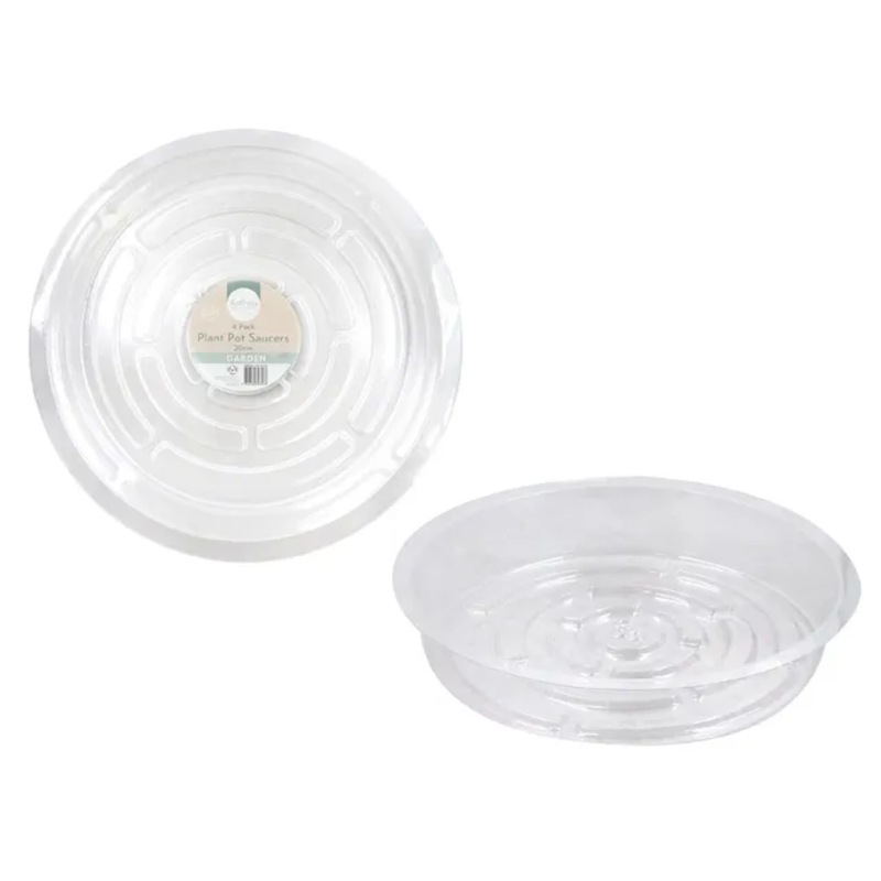 Buy 48 x PLASTIC PLANT POT SAUCERS 20cm Clear Plastic Plant Saucer