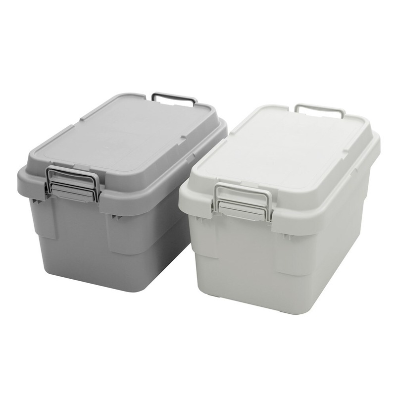 Buy 5 x STORAGE BOXES w/LID & LOCKING HANDLE 50LT Stackable Container