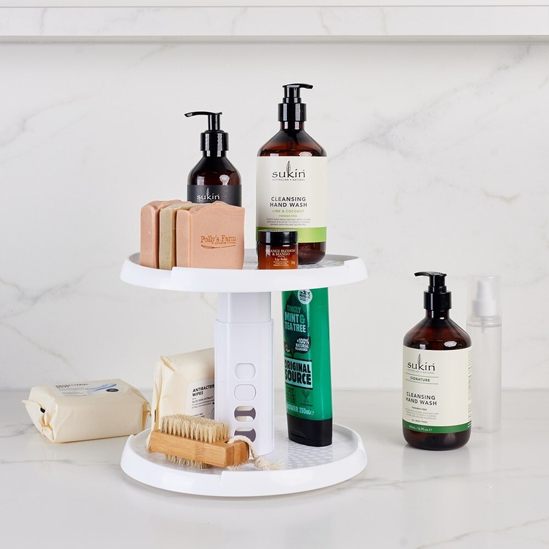 Buy 6 x ADJUSTABLE 2 TIER TURNTABLES 25CM Kitchen Pantry Storage Fridge