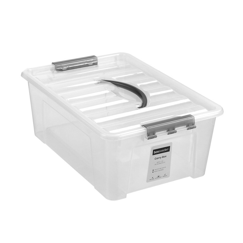 Buy 6 x CLIP LOCK PLASTIC STORAGE BOX w/ CARRY HANDLE LID 12L