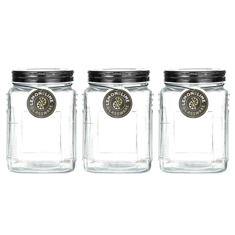 Buy 6 x GLASS FOOD STORAGE JAR 800mL Kitchen Sauce Canister Food