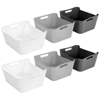  mDesign Narrow Fabric Storage Bin Basket with Handles for Bathroom  Closet, Vanity, Cabinet, Cubby, Countertop, Small Slim Baskets for Towels,  Toilet Tissue, Crane Collection, 4 Pack - Light Gray : Home