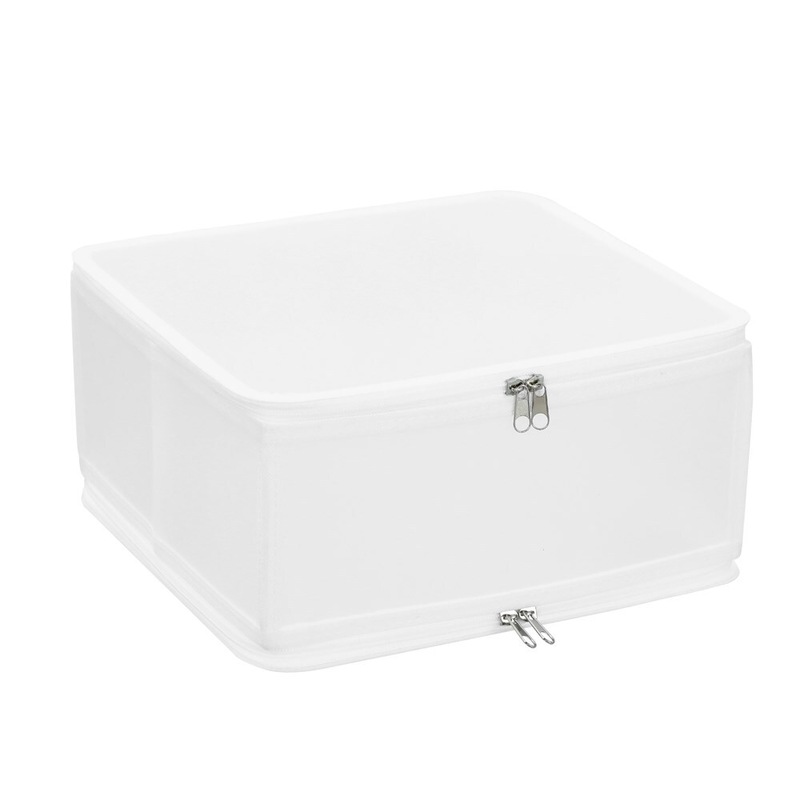 Buy 6 x WHITE FOLDAWAY FABRIC STORAGE BOXES 13L Clothes Container