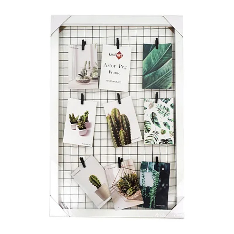Buy 6 x WHITE PICTURE FRAME COLLAGE 45x65cm Hanging Photo Frames with 9 Pegs Fits Nine 4x6