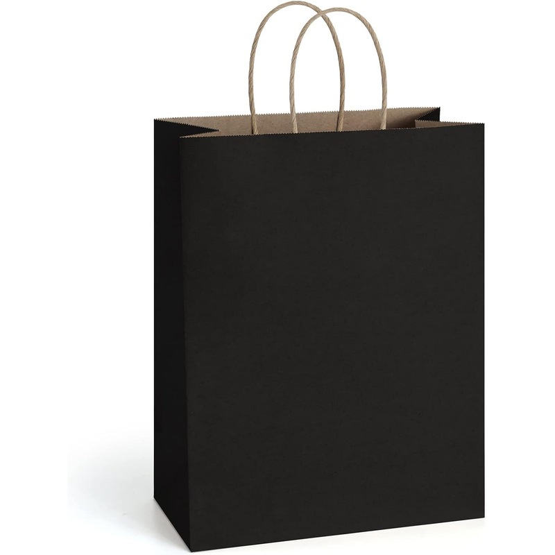 Buy 72 x BLACK PAPER GIFT BAGS 35x25x10cm Kraft Paper Bags with Handles