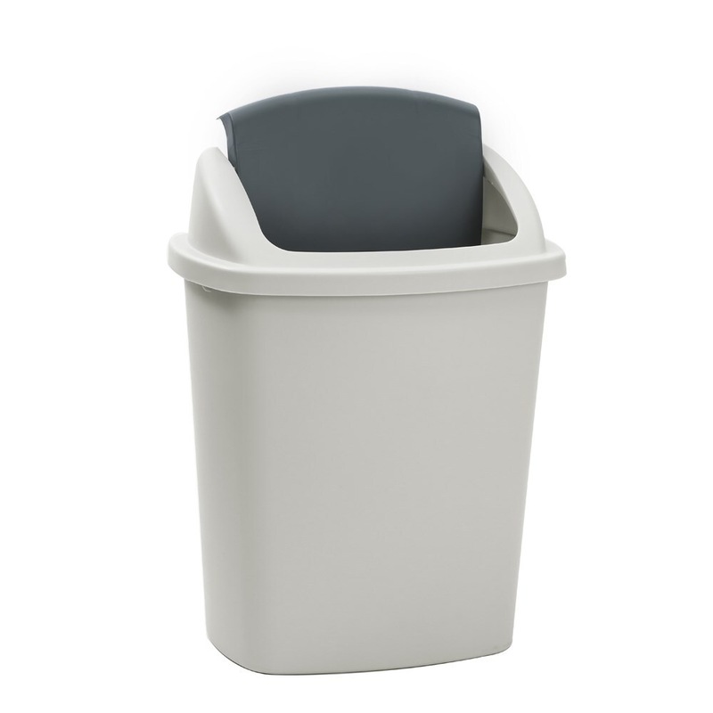 Buy 8 x COMMERCIAL SWING TOP WASTEBASKET 40L Plastic Rubbish Bin Waste Trash Can MyDeal