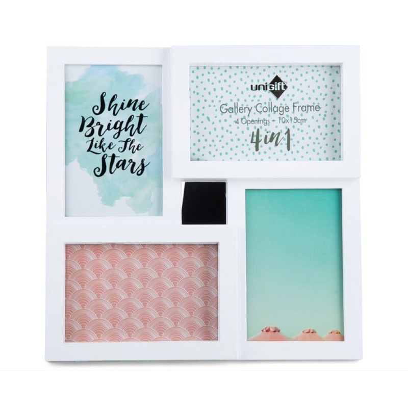 Buy 8 x WHITE COLLAGE PICTURE FRAMES FOR WALL 4 Openings Family Multi Photo Frame Collage