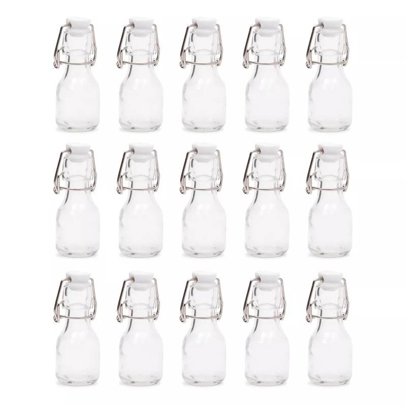 Buy 96 x MINI GLASS BOTTLE w/ CLIP LID 80ml Wedding Favours Lolly Jar