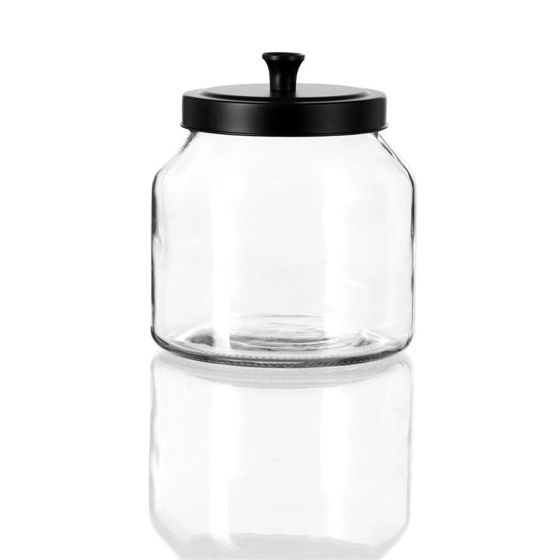 Buy 6 x GLASS JARS CANISTER w/ AIRTIGHT BLACK LID 2LT Kitchen Food