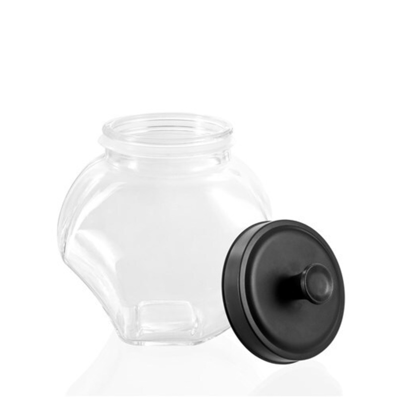 Buy Glass Storage Jars 1.2Lt [6 Pack] tilted Airtight Lid Herb Spices
