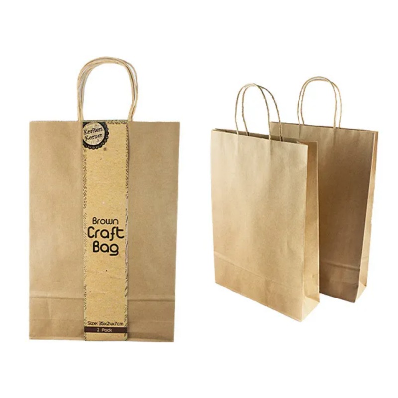 Buy Kraft Brown Paper Gift Bags with Handles (24 Pack) Party Favour