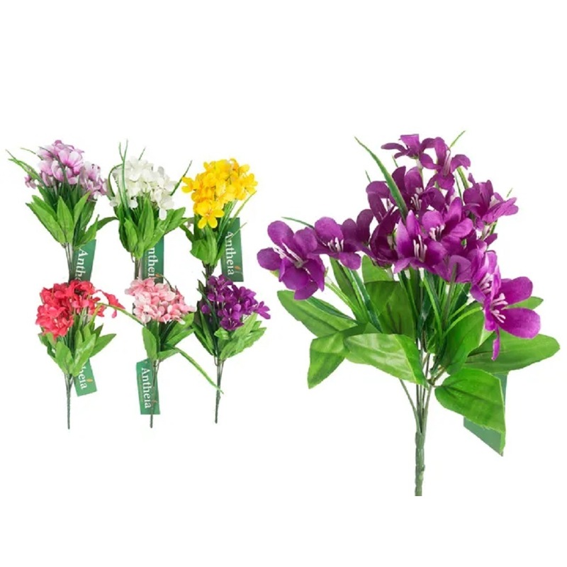 Buy PLASTIC JASMINE FLOWER ARRANGEMENT 34cm [12 PACK] Artificial