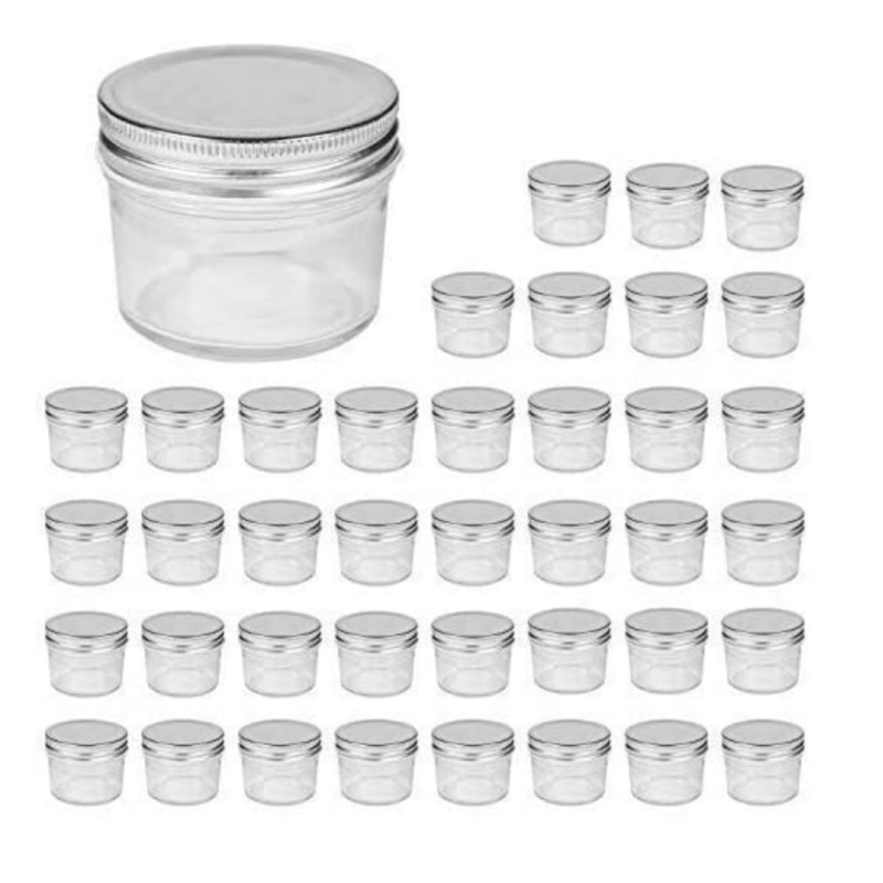 Buy Round Glass Jars Screw Top Lids 100mL [96 Pack] Food Storage