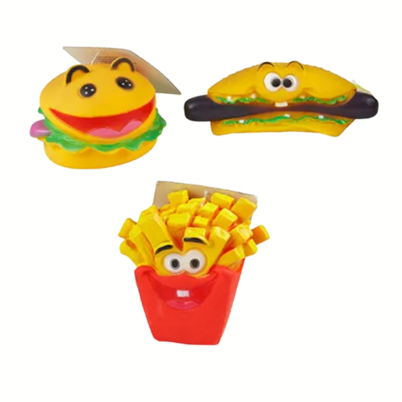 Buy Vinyl Squeaky Fast Food Dog Toy (6 Pack) Chew Toy Fetch Play ...