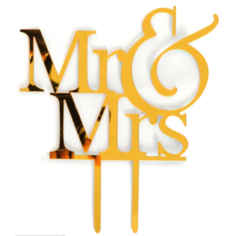 Buy Mr and Mrs Wedding Cake Topper Gold Party Decorations Supplies MyDeal