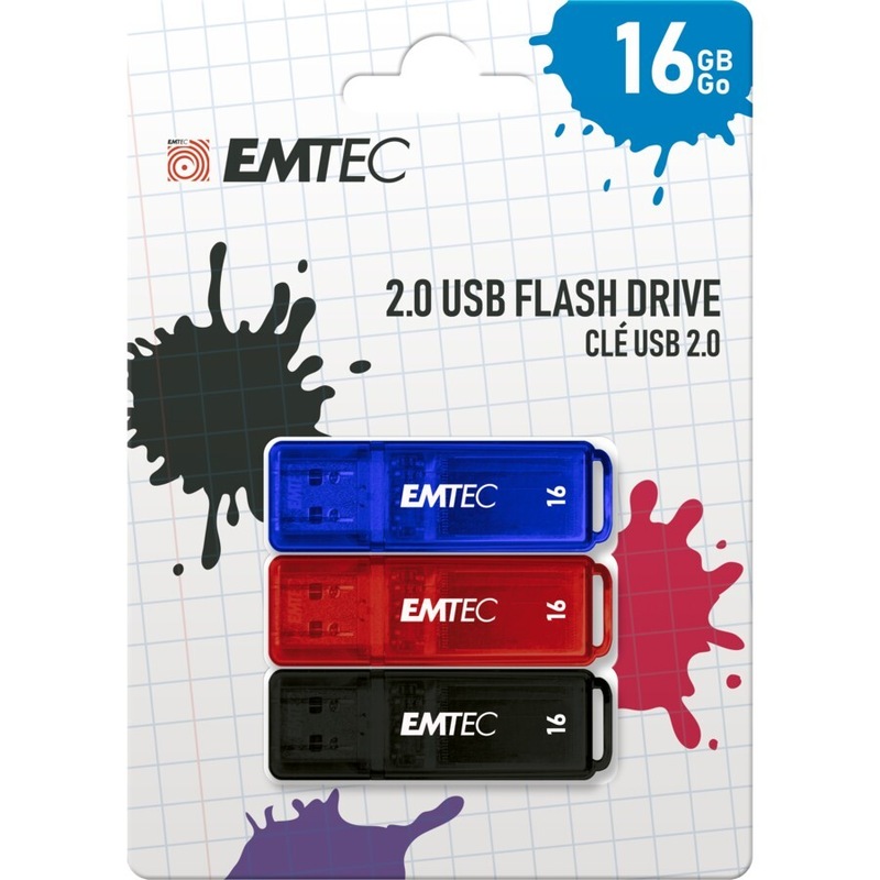 Buy Emtec K100 USB 2.0 16GB Memory Storage Stick Flash Drive 3 Pack Red