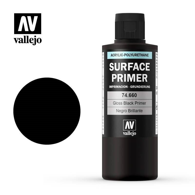 Buy Vallejo Metal Color - Gloss Black Surface Primer 200mL 74.660 - MyDeal