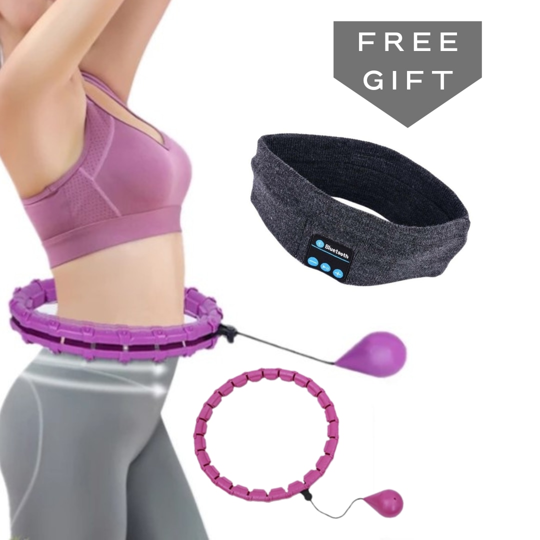 24 Knots Smart Hula Hoop Fitness Detachable Hoops Weight – Purple with Wireless