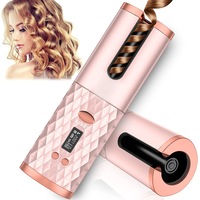 Fresh Body Portable Ceramic Auto Rotating Cordless Hair Curler - Pink