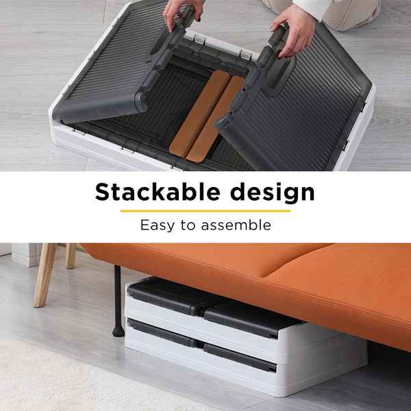 Buy Viviendo 72L Stackable Storage Containers Large Foldable Organizer ...