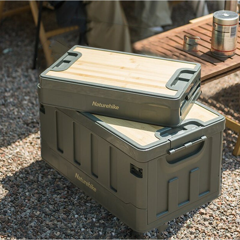 Buy Naturehike 60L Foldable Portable Camping Storage Box with Bamboo Table  Top - MyDeal