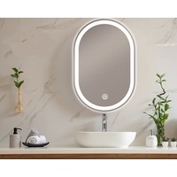 Viviendo 40cm x 100cm Oval LED Mirror Anti-Fog Wall Mounted Bathroom Vanity Dimmable LED Light with Touch Switch