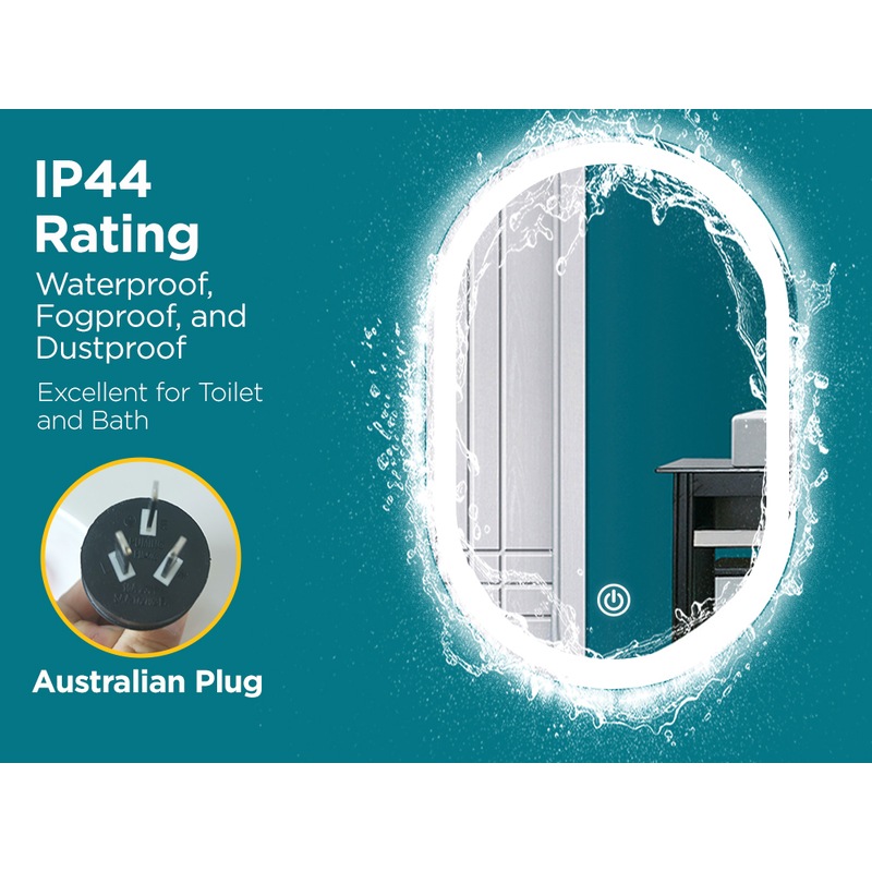 Buy LED AntiFog Mirror 50cm x 75cm Oval Wall Mounted Bathroom Vanity