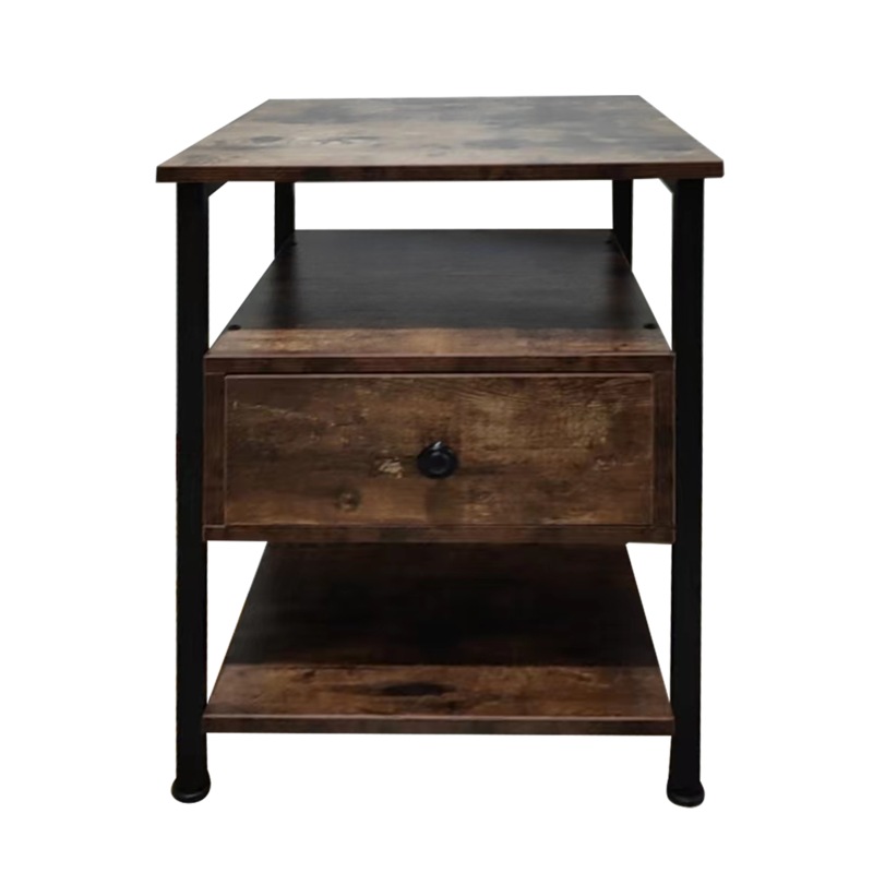 Viviendo Side Table Bedside table with 1 drawer Industrial Style Steel