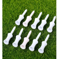 200 White PLASTIC STEP GOLF TEES Medium (54 mm)