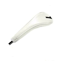 Hybrid Golf Head Cover (iron style), White Synthetic with Embroidered Numbers