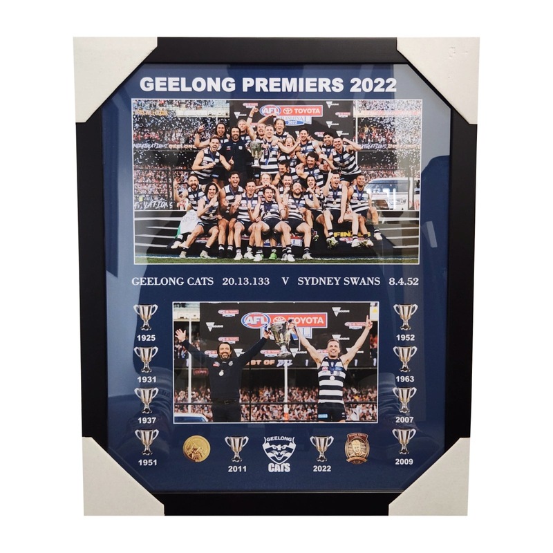 Buy 2022 Premiers Geelong Cats 56CM x 46CM Team Post Wooden Frame MyDeal