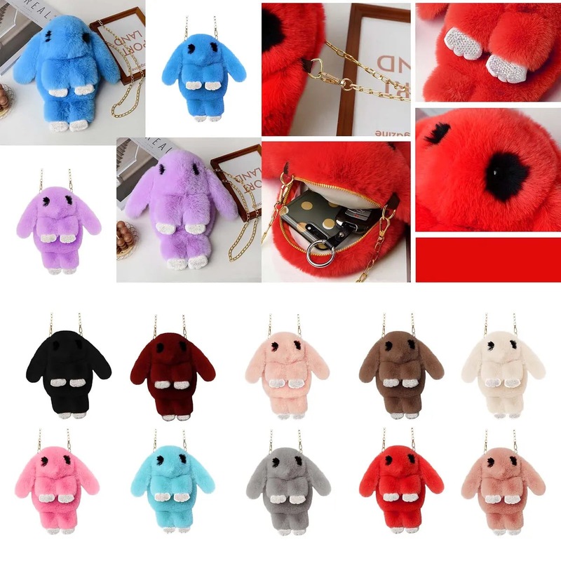 Buy 35cm Rabbit Bunny Plush Bag Satchel Plush Chain Bag Purse Bag ...