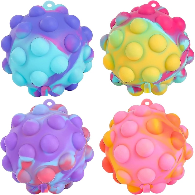 Buy 4pcs Fidget Pop it Ball Sensory Squishy Balls Stress Relief Balls ...