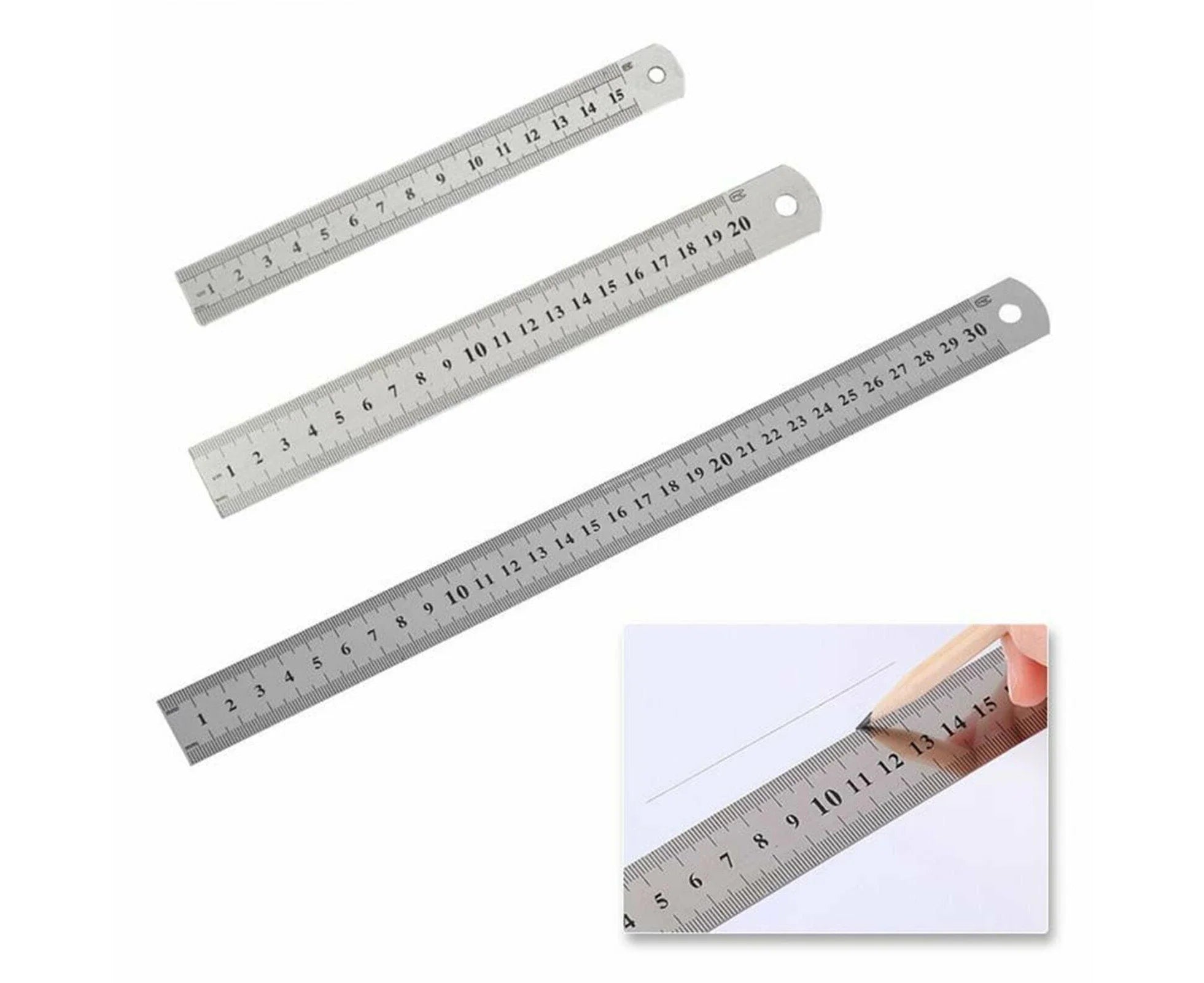 Buy Stainless Steel Ruler Viaky Metal Ruler Conversion Table Metal ...