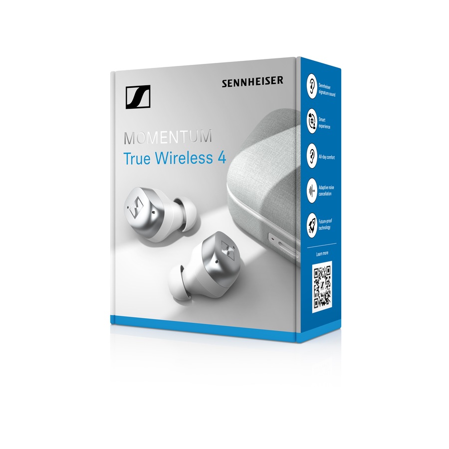Sennheiser Momentum True Wireless 4 In-ear Headphones, White Silver