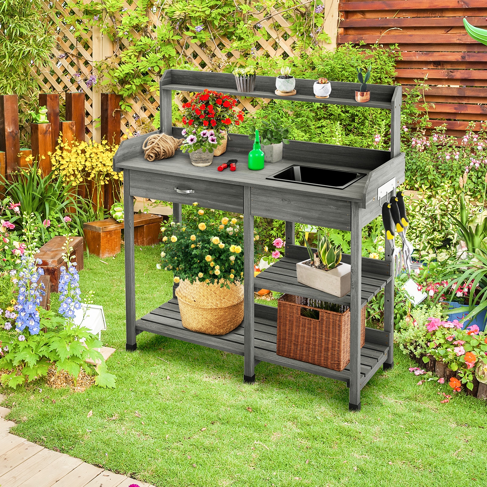 Plastic deals potting table