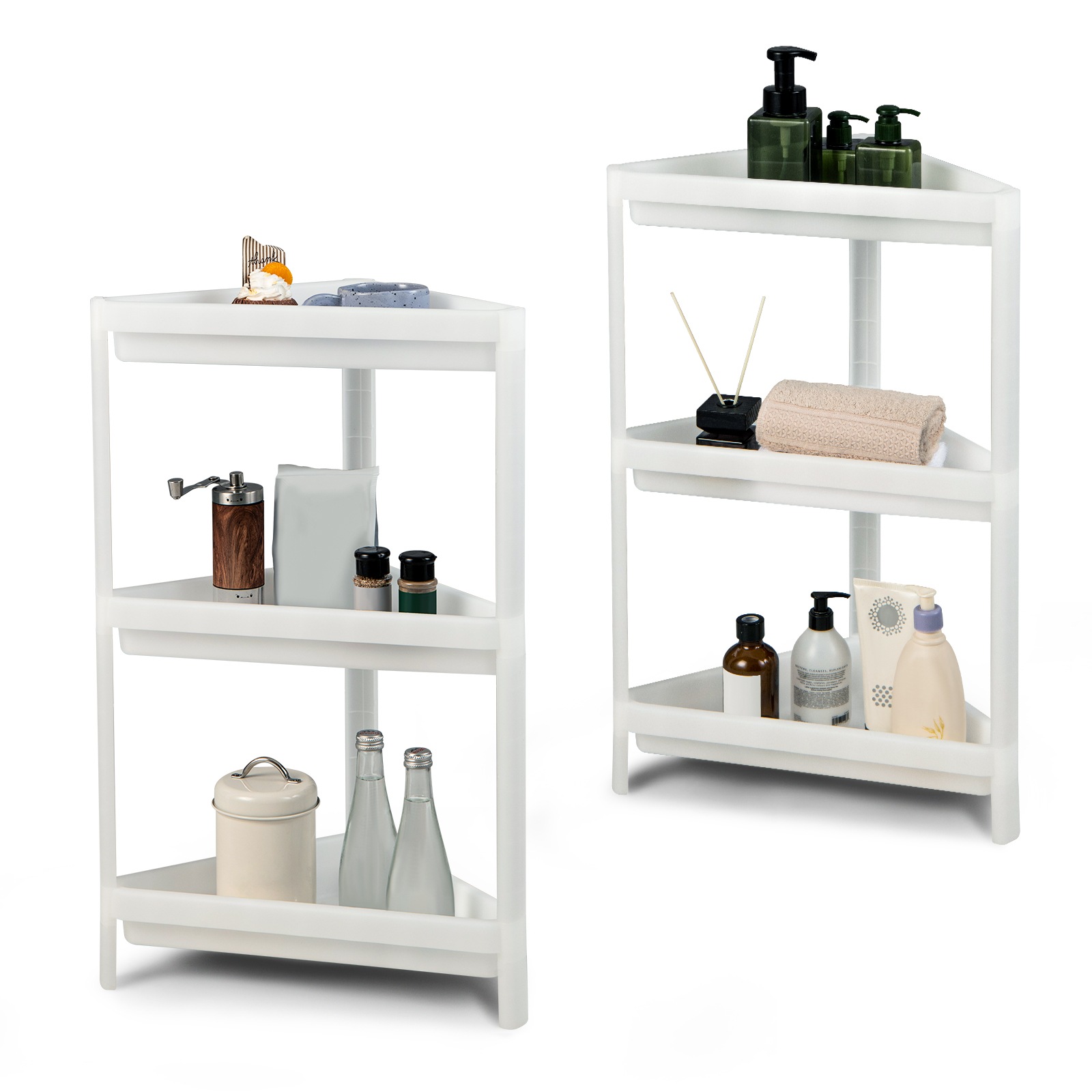 Buy Giantex 2x 3-Tier Bathroom Storage Rack Corner Shower Shelf Shampoo ...