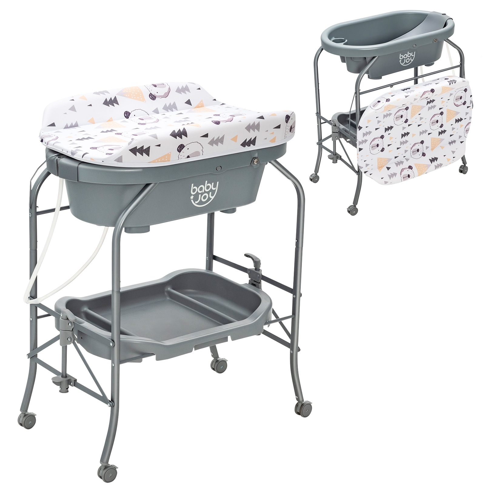 Buy Giantex 4 in 1 Foldable Baby Change Bathtub Table on Wheels