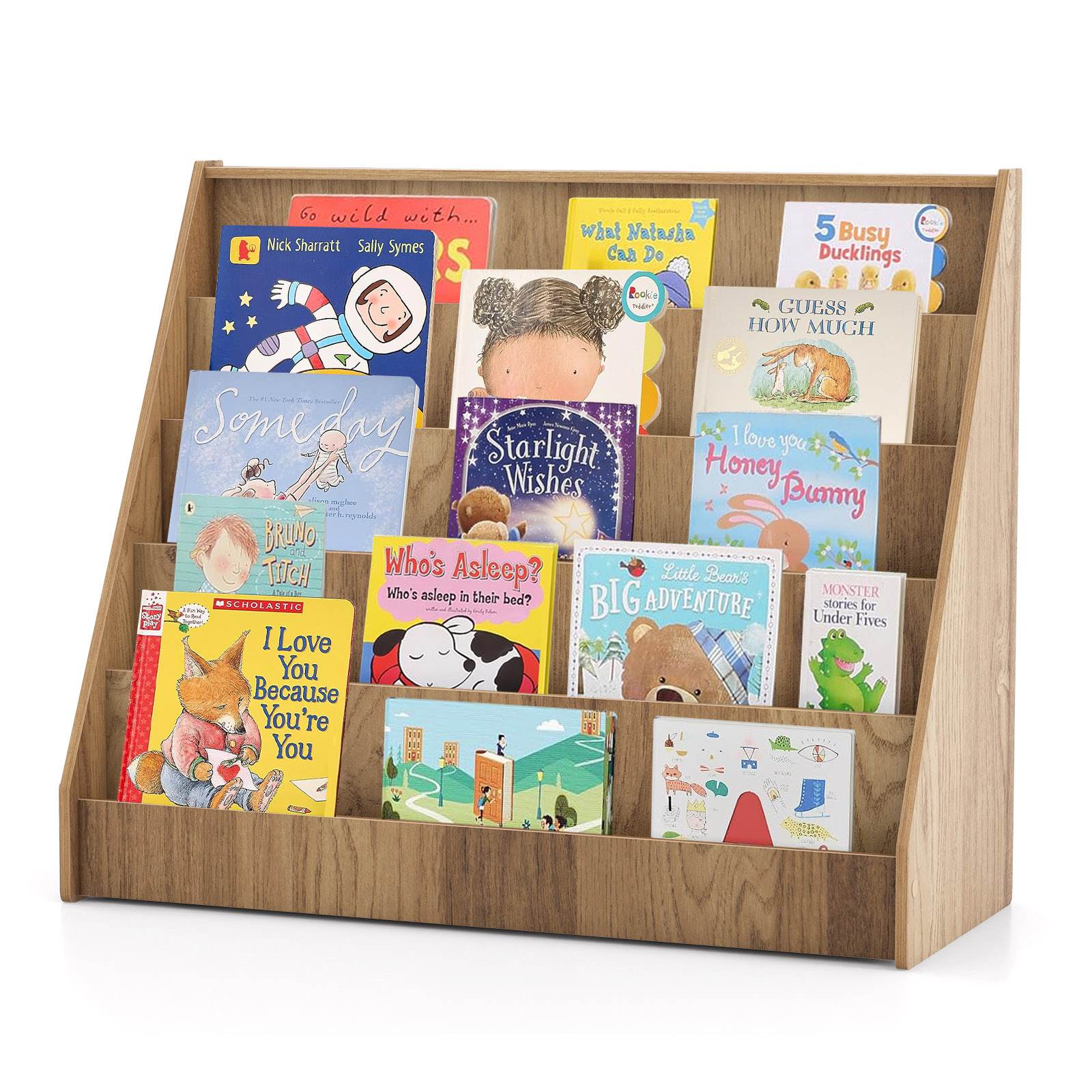 Buy Giantex 5 Tier Bookshelf Magazine Book Display Storage Shelves Rack ...