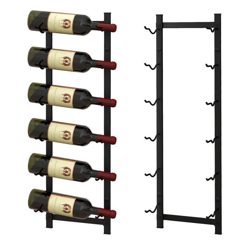 Buy Giantex 6 Bottles Wall Mounted Wine Rack Metal Wine Bottle Holder Cellar Display, Black MyDeal