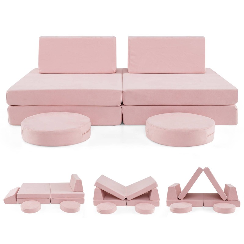 Buy Giantex 6PCS Kids Modular Sofa Toddler Play Couch w/Suede Fabric