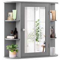 Giantex Bathroom Storage Cabinet Wall Mounted Mirror Cabinet w/Adjustable Shelves Medicine Cabinet Grey